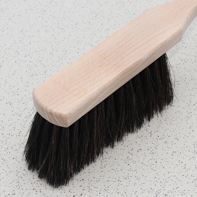 Handfeger Rosshaar 28cm, Buchenholz, Rosshaar-Handfeger für feinen Schmutz