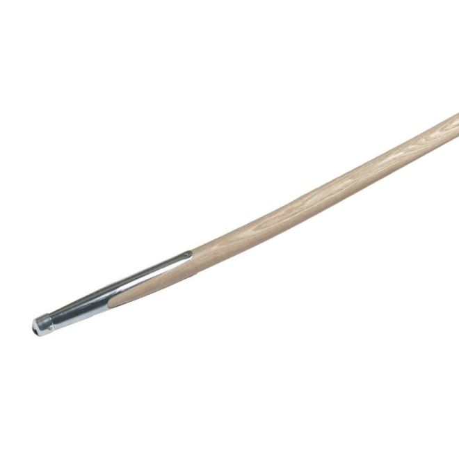 Gabelstiel Ø36x1350mm, gebogen, mit Schienenzwinge und Rundkopf, Eschenholz, lackiert