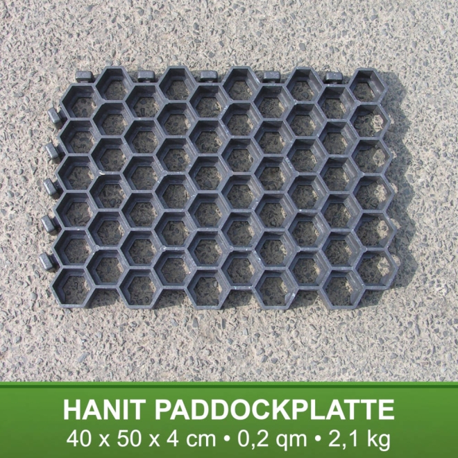 hanit Paddockplatte Recycling Kunststoff - Rasenwabe - Rasengitter - 40x50x4cm