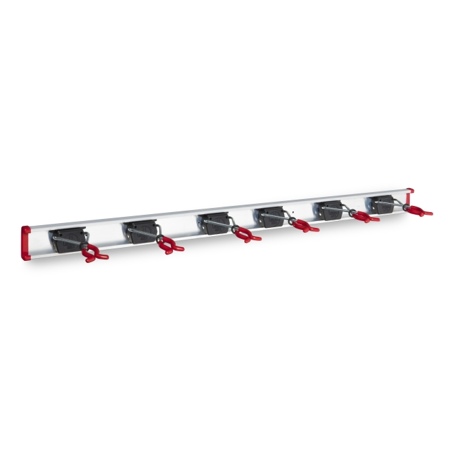 Bruns Gerätehalter, Aluminium-Wandschiene 100cm + 6 Halter - SB 6.10A