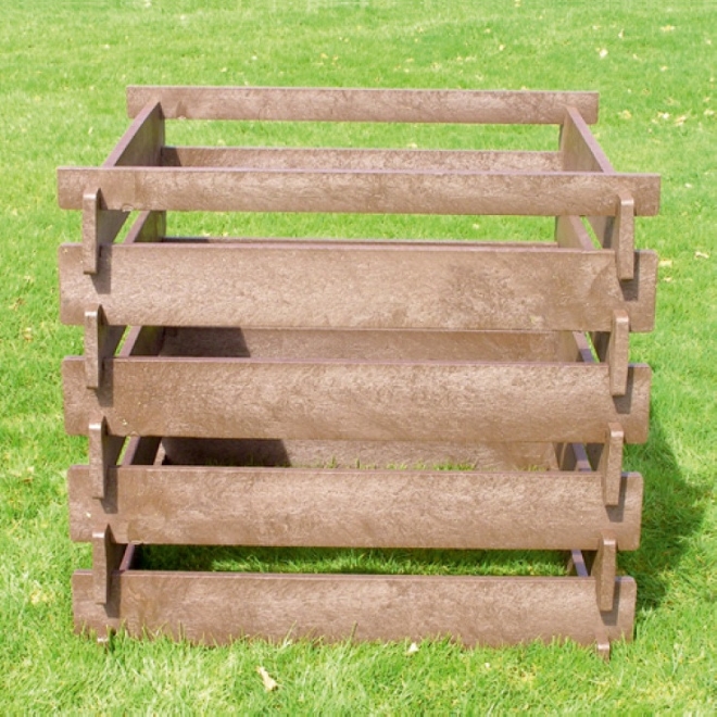 hanit Steckkomposter 650 Liter - Komposter aus Recycling Kunststoff - 100x100x90cm