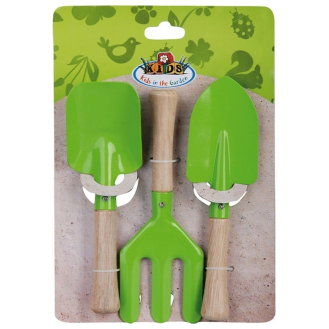 Esschert Design Kinder-Gartengeräte KG106, 3-teilig: Blumenkelle, Handschaufel, Forke, Werkzeug-Set