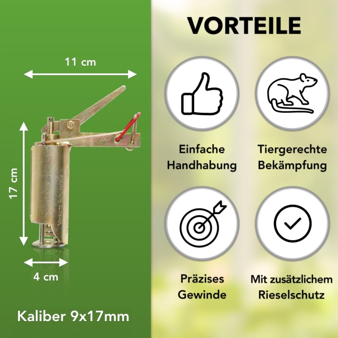 Sica Wühlmausschussfalle ohne Kartuschen - Wühlmausschussgerät mit Rieselschutz