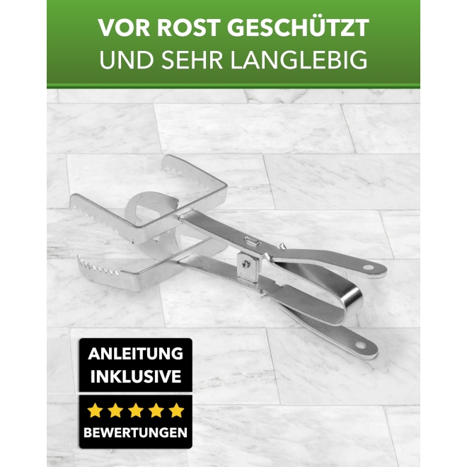 Wühlmaus Zangenfalle mit Köderplatte - Schnappfalle zur Wühlmausbekämpfung