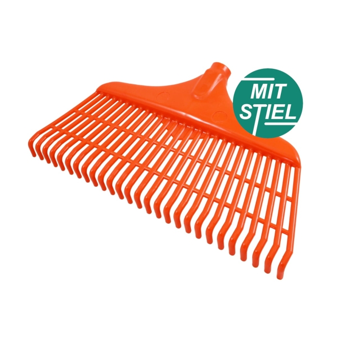 Laubbesen 40cm, 27 Zinken, Kunststoff, Gartenrechen, Laubrechen mit Stiel Ø24x1400mm