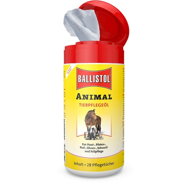 Ballistol Animal Tierpflege-Tücher Spenderbox, für Haut, Fell, Ohren und Hufe