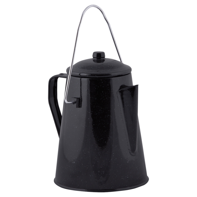 Esschert Design Outdoor Kochset FF215, 4-teiliges Emaille Kochgeschirr für Camping oder Lagerfeuer