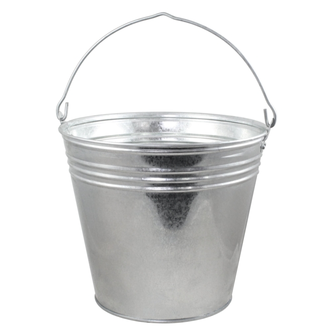 Zinkeimer Ø32x28cm, 15 Liter, Eimer aus verzinktem Metall, Dekoeimer, Pflanzeimer