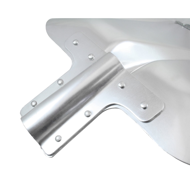 Aluschaufel Größe 9 EXTRA STARK mit Rand und Stoßkante, 38x38cm, mit Stiel Ø35x1300mm