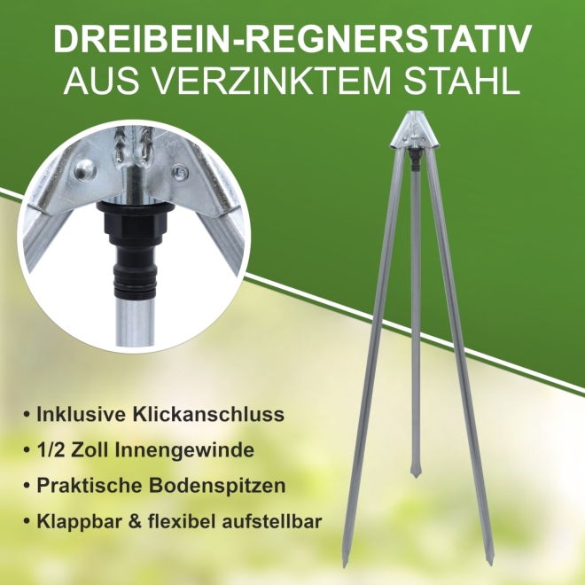 Regnerstativ 1/2 Zoll, Dreibein-Stativ für Kreis-und Sektorenregner, mit Klickanschluss