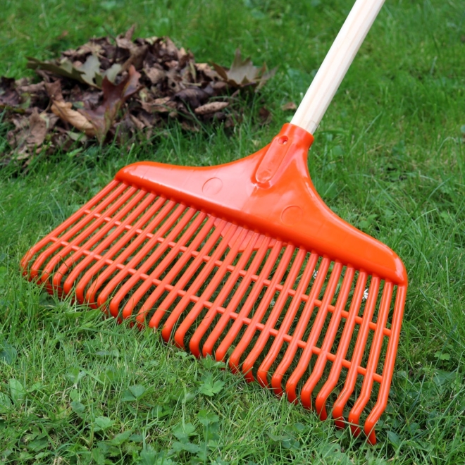 Laubbesen 40cm, 27 Zinken, Kunststoff, Gartenrechen, Laubrechen, Gartenbesen ohne Stiel