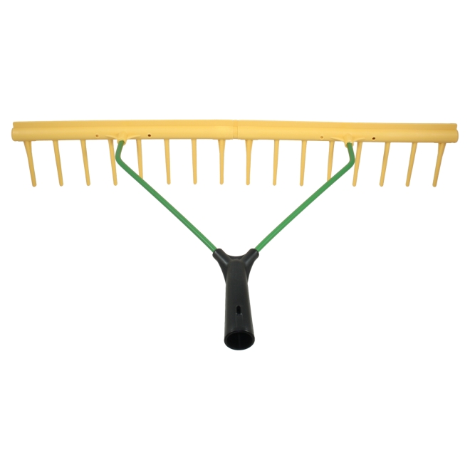 Heurechen mit Egalisierkante, 65cm, 16 Zinken, Rasenrechen, Laubrechen, ohne Stiel