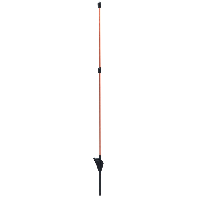 Fiberglaspfahl, 110 cm, orange, mit 2 Isolatoren, Weidezaunstab aus Fiberglas