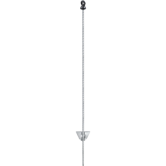 Eider Federstahlpfähle 105cm, silber, mit Ringisolator, Weidezaunpfähle, 25 Stück pro Karton