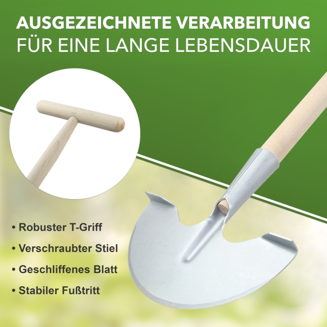 Rasenkantenstecher 20cm - Kantenstecher mit Tritt - Rasenstecher mit T-Stiel 105cm