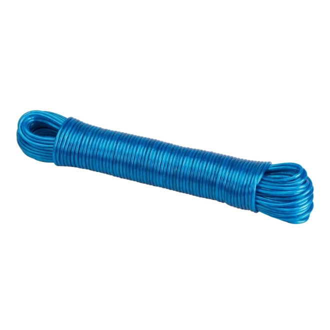Wäscheleine 30m, mit Stahldrahteinlage, farblich sortiert, Wäscheschnur mit PVC-Ummantelung