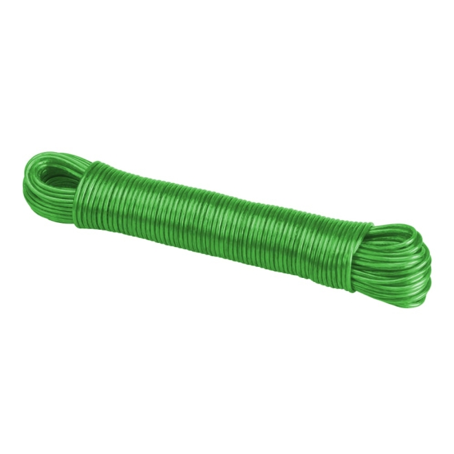 Wäscheleine 30m, mit Stahldrahteinlage, farblich sortiert, Wäscheschnur mit PVC-Ummantelung