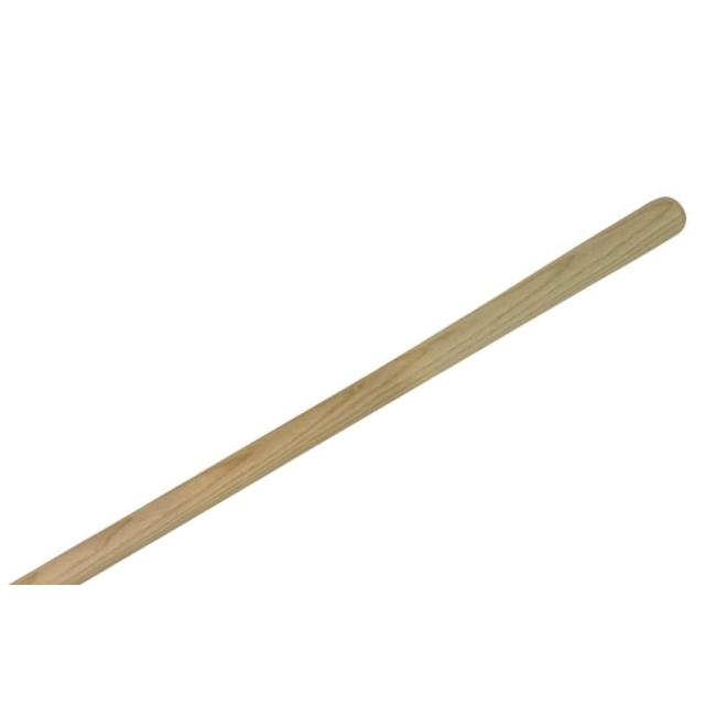 Streugabelstiel Ø33x1350mm, gebogen, spitz, mit Bohrung und Rundkopf, Eschenholz unlackiert