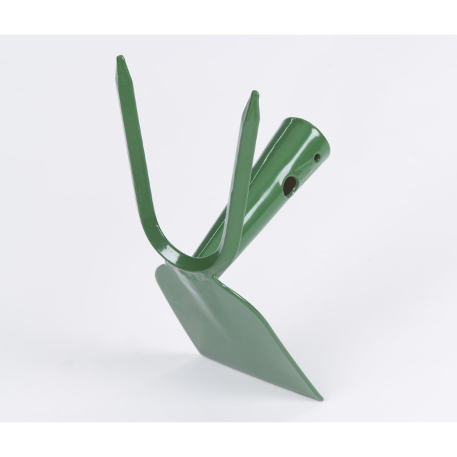 Doppelhacke mit Dülle, 2 Zinken, flaches Blatt, pulverbeschichtet, Arbeitsbreite 8,6cm, ohne Stiel