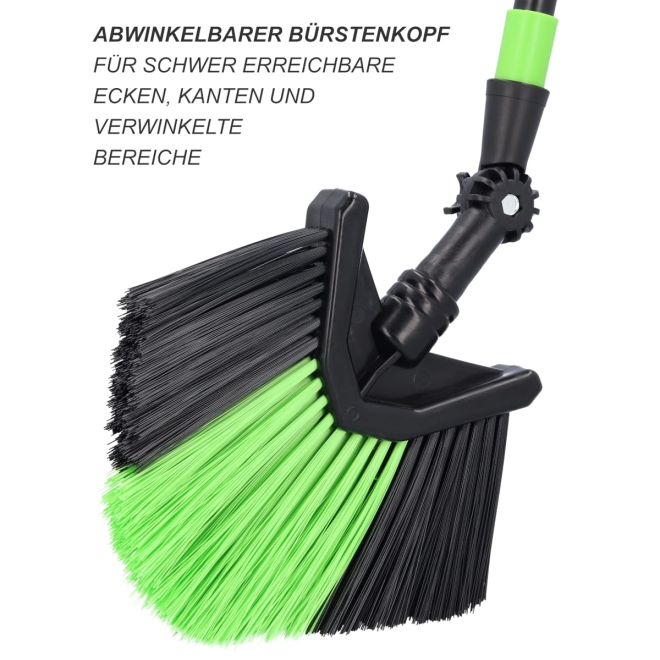 Dreiecksbesen mit Teleskopstiel 140-330cm - Spinnenbesen mit verstellbarem Bürstenkopf