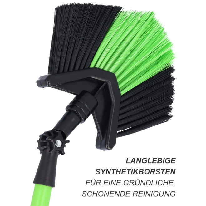 Dreiecksbesen mit Teleskopstiel 140-330cm - Spinnenbesen mit verstellbarem Bürstenkopf