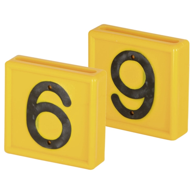 Nummernblock Standard, gelb, Block-Nummer: 6 (SECHS) bzw. 9 (NEUN)