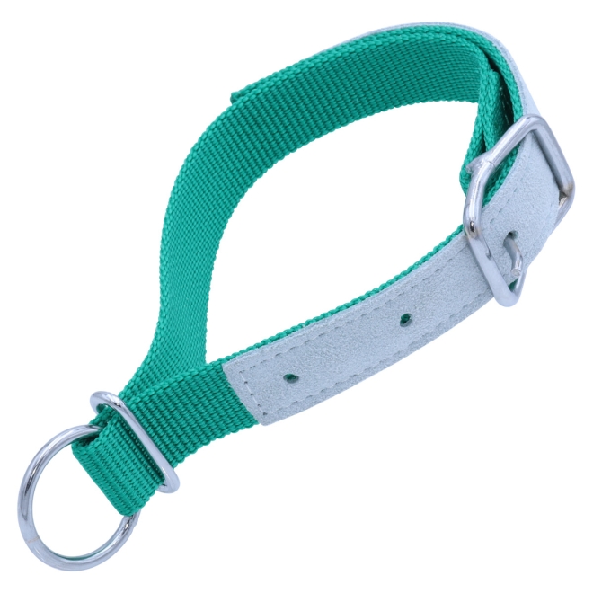Halsriemen für Schafe, verstellbares Ziegenhalsband, Nylon & Leder, Grün, 60cm