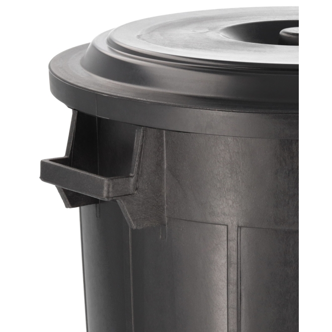 Universaltonne 100 Liter schwarz - Futtertonne, Gartentonne, Regentonne - Ø54x69cm