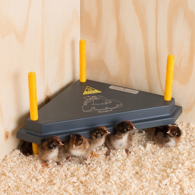Küken Eck-Wärmeplatte Comfort 30x30cm, 13 Watt, Dreieck-Heizplatte für die Kükenaufzucht