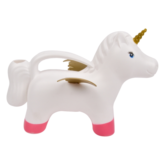 Esschert Design Gießkanne Einhorn 1,7 Liter, TG252, Kinder-Gießkanne, Kunststoff, weiß