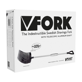 V-Fork Schwedengabel aus Polycarbonat, mit Teleskopstiel 75-120cm, Dunggabel, Bollengabel
