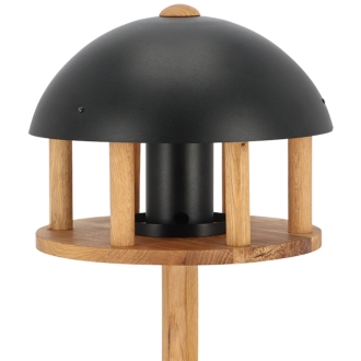 Esschert Design Futterhaus Eiche, mit Standfuß und Silo, schwarzes Metalldach, FB564