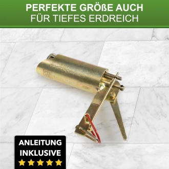 Sica Wühlmausschussfalle + 10 Kartuschen - Wühlmausschussgerät mit Rieselschutz
