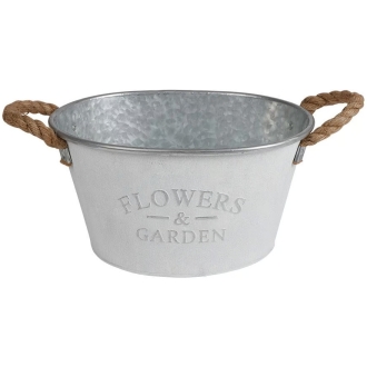 Pflanzwanne Flowers & Garden - Deko Zinkwanne zum Bepflanzen - verschiedene Farben