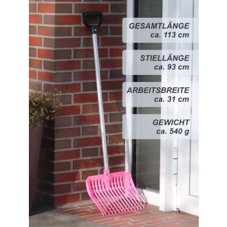 Kinder Dunggabel EcoFork Mini mit Stiel - pink - Mistgabel für Kinder 113cm