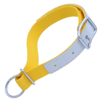 Halsriemen für Schafe, verstellbares Ziegenhalsband, Nylon & Leder, Gelb, 60cm