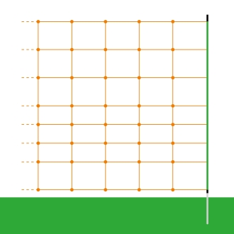 50m Schafnetz, Euro Extra, 90cm, 1 Spitze, orange, Schafzaun, Elektrozaun, Elektronetz