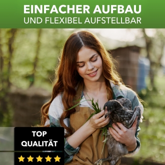 Geflügel-Futterautomat 1kg grün, mit Deckel und Aufhängung, Futtertrog für Hühner und Küken