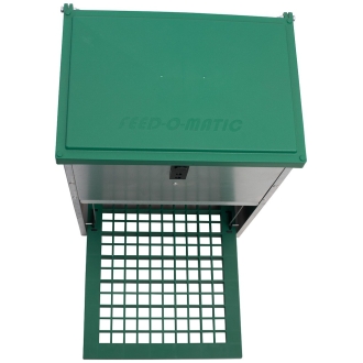 Feedomatic Geflügelfutterautomat 12kg, verzinkt, Hühner-Futterautomat mit Trittplatte