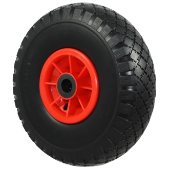 PU Sackkarrenrad Ø260mm (3.00-4), schwarz, Kunststofffelge, Nabe Ø20mm, pannensicheres Rad