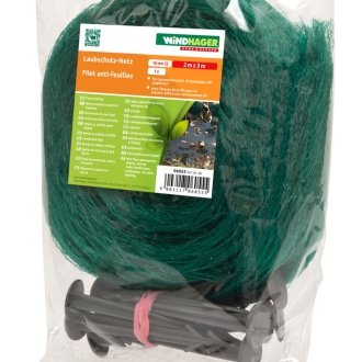 Windhager Laubschutznetz 10x4m, grün, mit 10 Netzhaltern, Teichnetz, Laubnetz