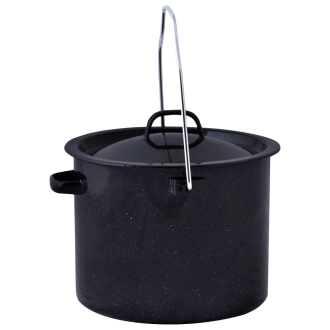 Esschert Design Outdoor Kochset FF215, 4-teiliges Emaille Kochgeschirr für Camping oder Lagerfeuer