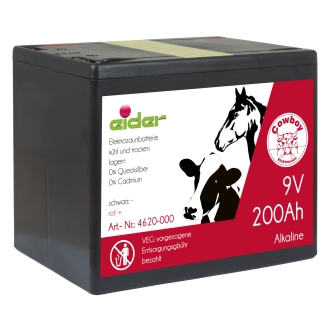 Eider Alkaline 9V - 200Ah Weidezaunbatterie - Batterie für Weidezäune