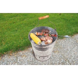 Esschert Design Grill-Eimer FF52, mobiler Grilleimer, Grillkorb für Ausflüge, Camping und Lagerfeuer