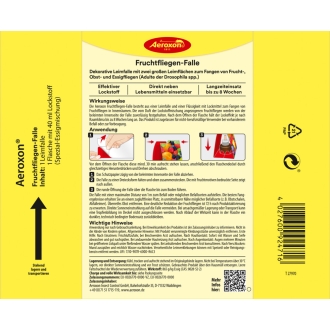 Aeroxon Fruchtfliegen Falle, dekorative Leimfalle +40ml Lockstoff