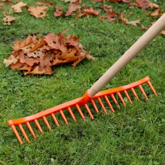 Heurechen 60cm, 19 Zinken, Kunststoff, Rasenrechen, Laubrechen, Gartenbesen ohne Stiel