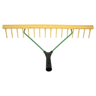 Heurechen mit Egalisierkante, 65cm, 16 Zinken, Rasenrechen, Laubrechen, ohne Stiel