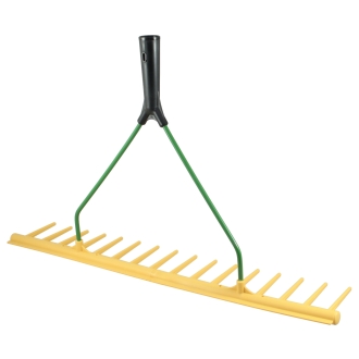 Heurechen mit Egalisierkante, 65cm, 16 Zinken, Rasenrechen, Laubrechen, ohne Stiel