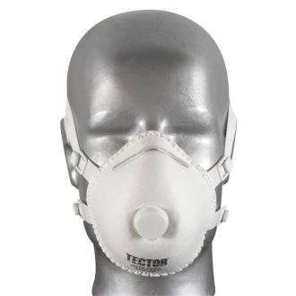 5x TECTOR Feinstaubmaske FFP3 mit Ventil, Staubmaske zum Schutz vor Staub, Gasen und Dämpfen
