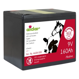 Eider Alkaline 9V - 160 Ah Weidezaunbatterie - Batterie für Weidezäune